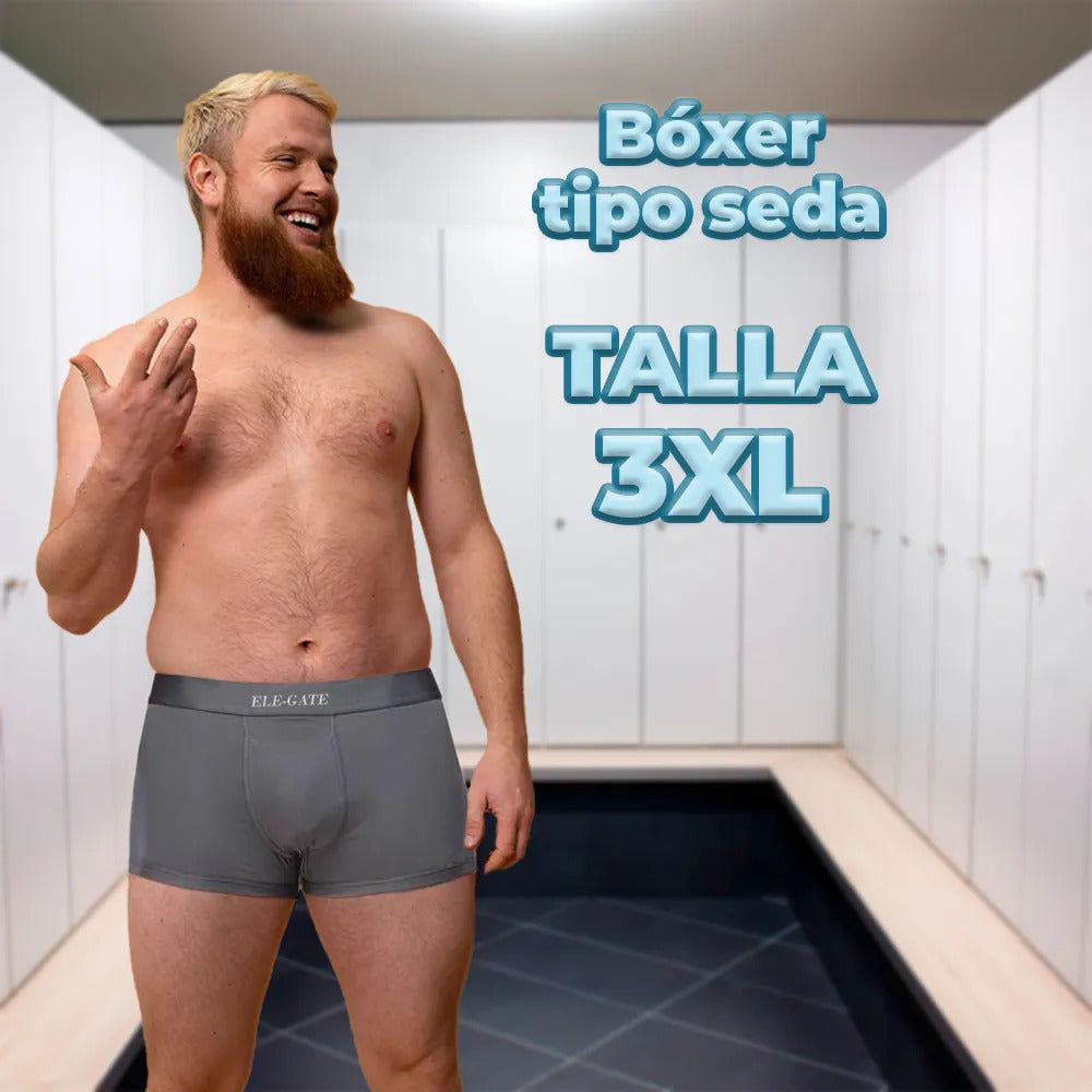 Bóxer de seda de hielo para hombre - 3XL gris oscuro XXXL