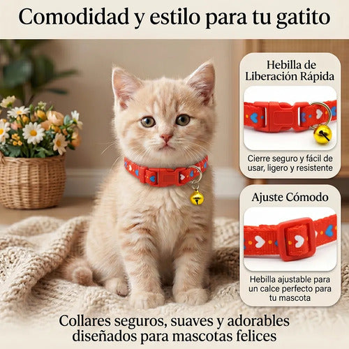 Collar Para Gato Con Campana Diseño Único Y Separable