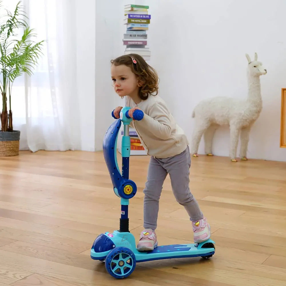 Patín scooter 3 ruedas montable con luces y sonidos