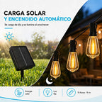 Guirnalda Luces 15 M Control Remoto 15 Focos + 1 Repuesto Amarillo