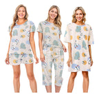 Set De 4 Piezas De Pijamas Ligeras Kawaii Frescas Y Casuales Crema Xxl