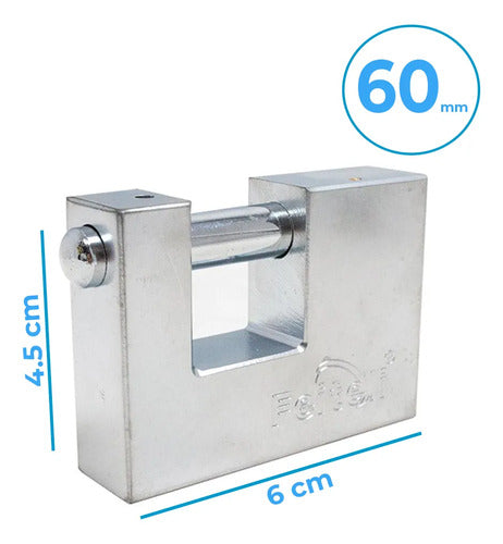 Candado Para Cortina De Acero Endurecido 60mm