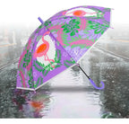 Paraguas Con Protección Uv Impermeable Con Diseño Tropical Violeta