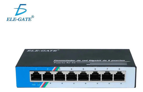 Switch Ethernet Con Gabinete Metálico Con 8 Puertos Gigabit