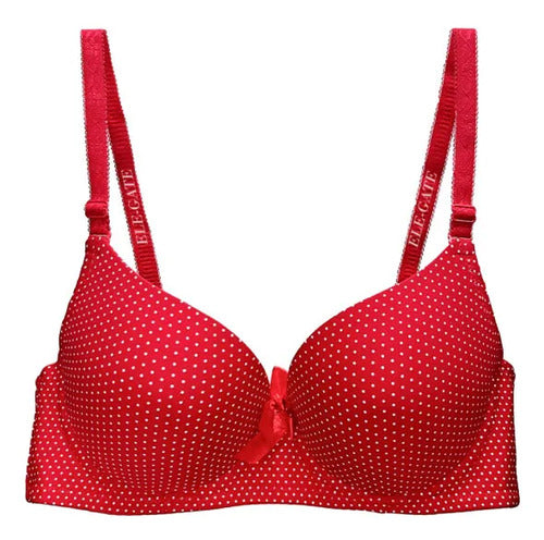 Brasier con diseño de lunares con efecto push up rojo M