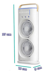 Ventilador de torre doble con nebulización con base