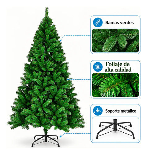 Árbol De Navidad Artificial Verde 150 Cm Con Base