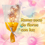 Ramo De Flores Secas Con Luces Led Cálidas Regalo