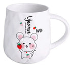 Taza De Cerámica Con Dibujo De Ratón Tapa Y Agitador