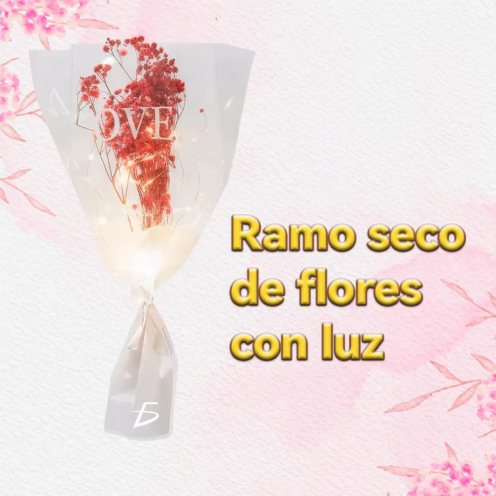 Ramo De Flores Secas Con Luces Led Cálidas Regalo