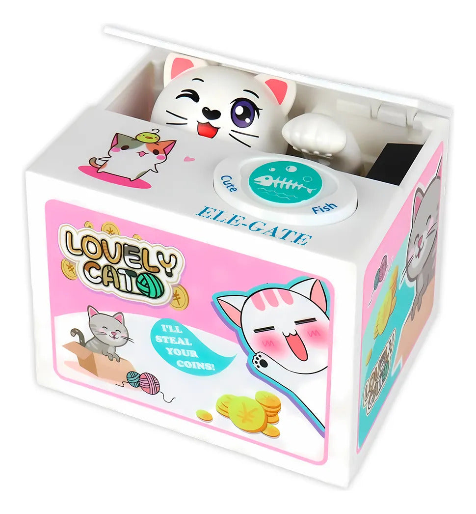 Alcancía De Juguete De Gato Roba Monedas Electrónica