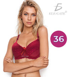 Brasier Con Encaje Trasparente De Espalda Copa Completa Fucsia M
