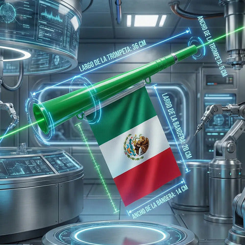 Trompeta De Plástico Con Banderín De La Selección Mexicana