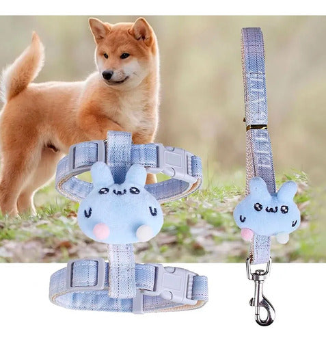Arnés Cute Antiescape Ajustable Para Mascotas Paseos Seguros Rosa