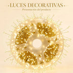 Serie de luces LED cálidas de 20 m con 600 LED y 8 modos plateado