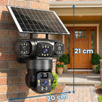 Cámara Solar Wifi Triple Lente 15mp 6k Seguridad Exterior