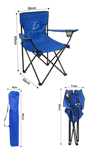 Silla De Descanso Plegable Portátil Para Playa Y Camping Azul