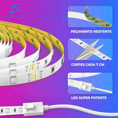Tira De Luces Led Rgb 5050 Decoración Que Cambia De Color 2m