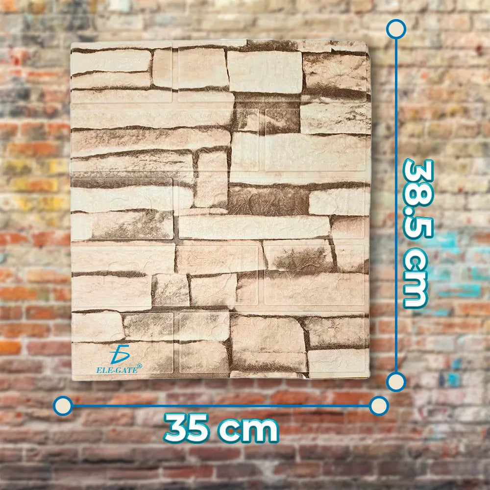 Paneles Xpe Autoadhesivos 10 Pzs Piedra Beige 35 X 38.5 Cm
