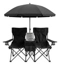 Silla doble plegable con sombrilla desmontable hielera