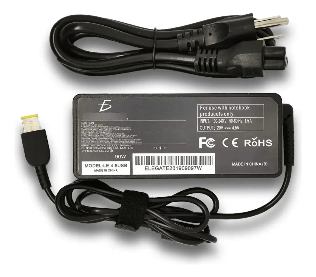 Cargador Laptop Para Lenovo 90w 20v 4.5a Usb Punta Cuadrada