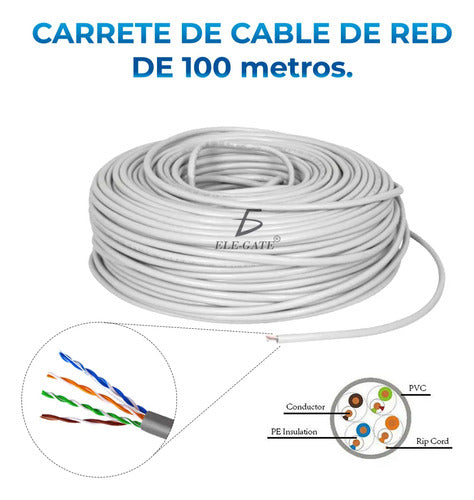 Cable De Red Utp Cat 5e Blanco De 100 M