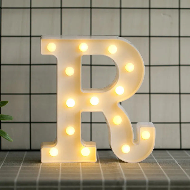 Led Letras R 3d Luces Foco Lampara Decora Abecedario