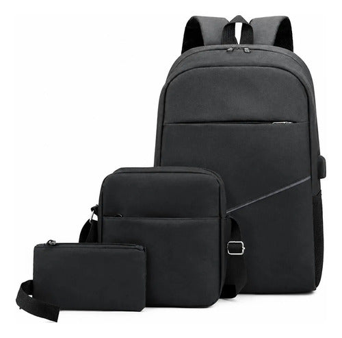 Juego De Mochila De 3 Piezas Para Proteger Tu Equipaje En Negro