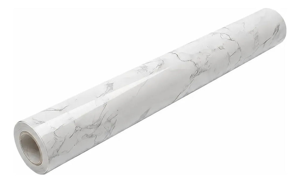 Papel Adhesivo De Mármol Brillo Alto Para Cocina Mesa - Gris