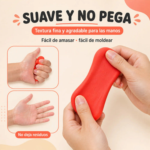 Kit De Plastilina Infantil Con Moldes Rodillo Y Herramientas