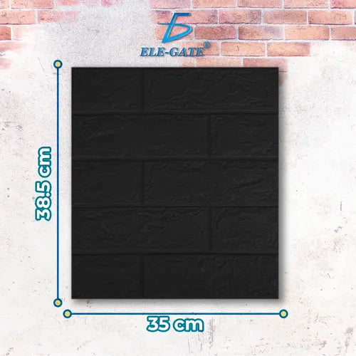 Paneles Xpe Autoadhesivos 10 Pzs Ladrillo Negro 35 X 38.5 Cm
