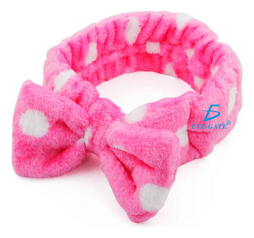 Banda Sujetadora De Cabello Suave Afelpada Rosa Lunares