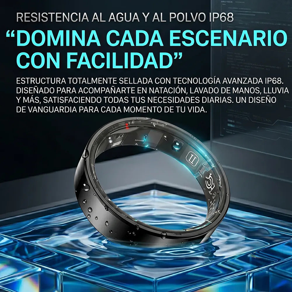 Anillo inteligente negro talla 13