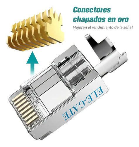 Conectores Rj45 Cat7 Pass Through Blindados 100 Piezas