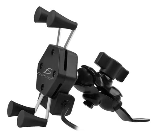 Soporte De Teléfono Para Motocicleta Con Cargador Usb Y