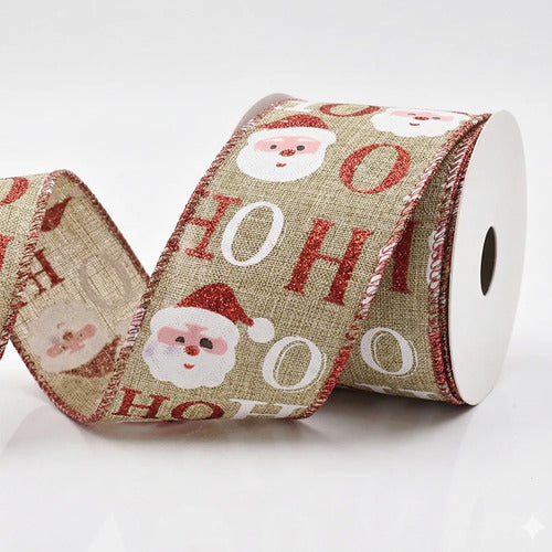 Listón De Tela Con Motivos Navideños 9 Metros