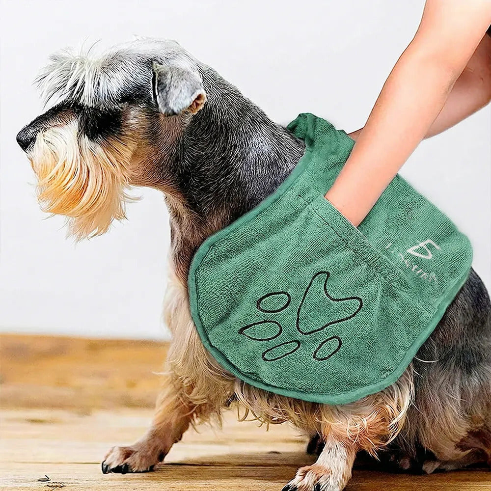 Toalla De Baño Para Mascota Con Bolsillos De Mano