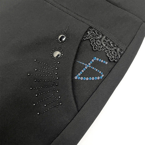 Leggin Pantalon Yoga Tiro Alto Super Stretch Forro Térmico Negro M