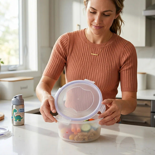 Tupper Hermético 1.1l Con 4 Seguros Antiderrames Contenedor