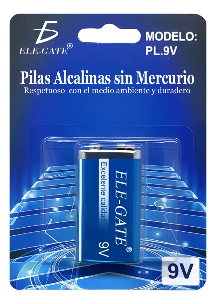 Pila Alcalina Sin Mercurio 9v 600mh Batería Cuadrada De