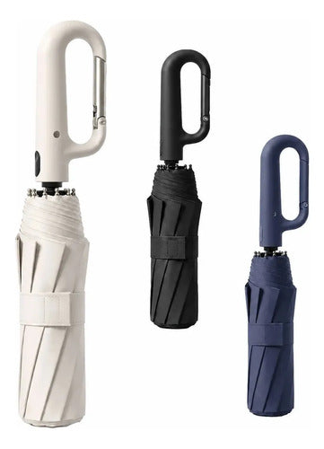 Paraguas Automático Plegable 23 Pulgadas Con Apertura Y Azul