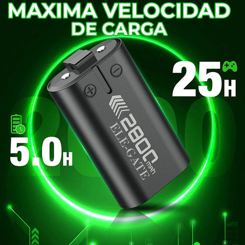 Cargador De 4 Pilas Para Xbox Con 4 Pilas De 2800mah
