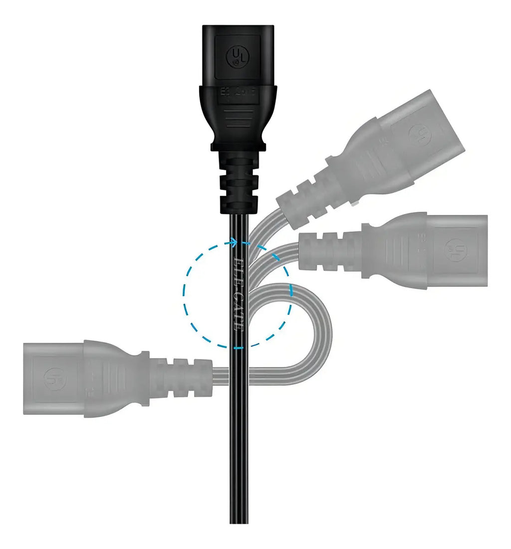 Cable De Alimentación Para Monitor, Cpu, Impresora, Tv Ele-gatewi.62 De 1m De Largo