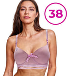 Brasier Con Encaje De Copa Completa Beige M