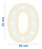 Numero 0 En 3d De Luz Led Luz Cálida