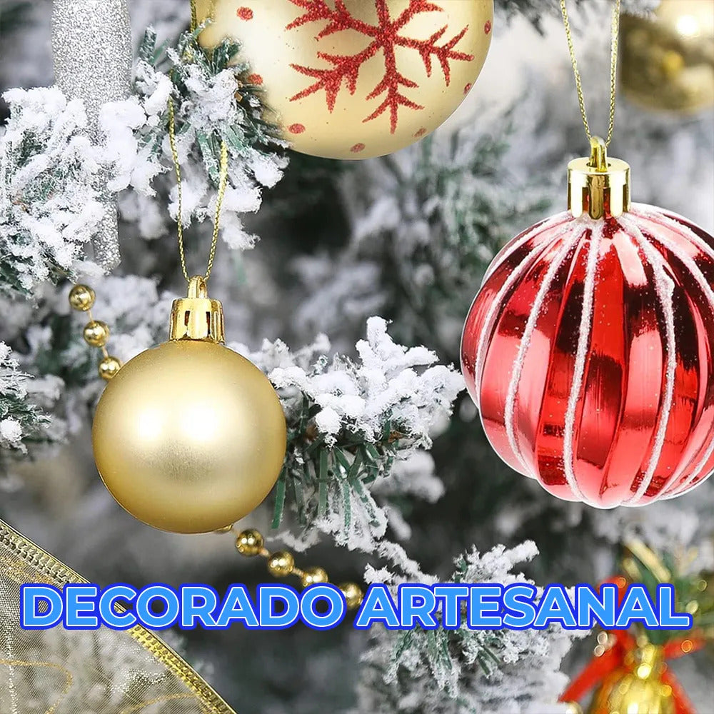 Set De 44 Esferas Navideñas Plásticas Tipo Cristal