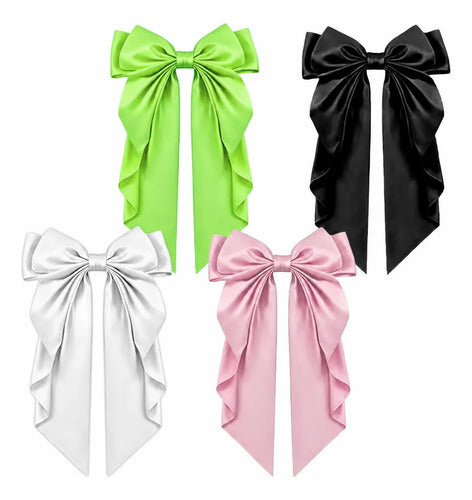 Moño Gigante 40 Cm Con Clip En 4 Colores Vibrantes