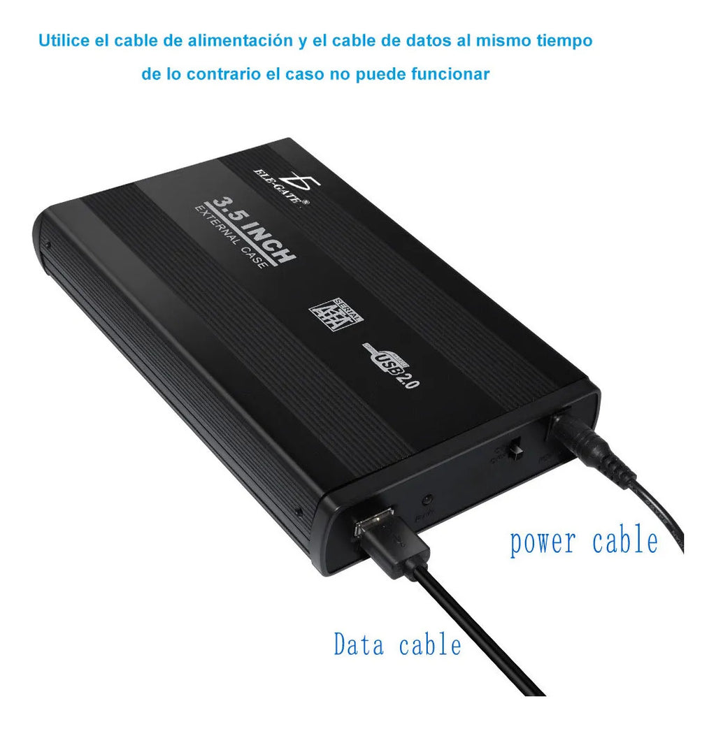 Gabinete Case Disco Duro Sata 3.5 Usb Externo 2.0 Azul