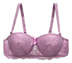 Brasier con aro con encaje y diseño floreado rosa M
