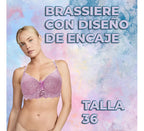 Brasier Con Encaje De Copa Completa Fucsia M